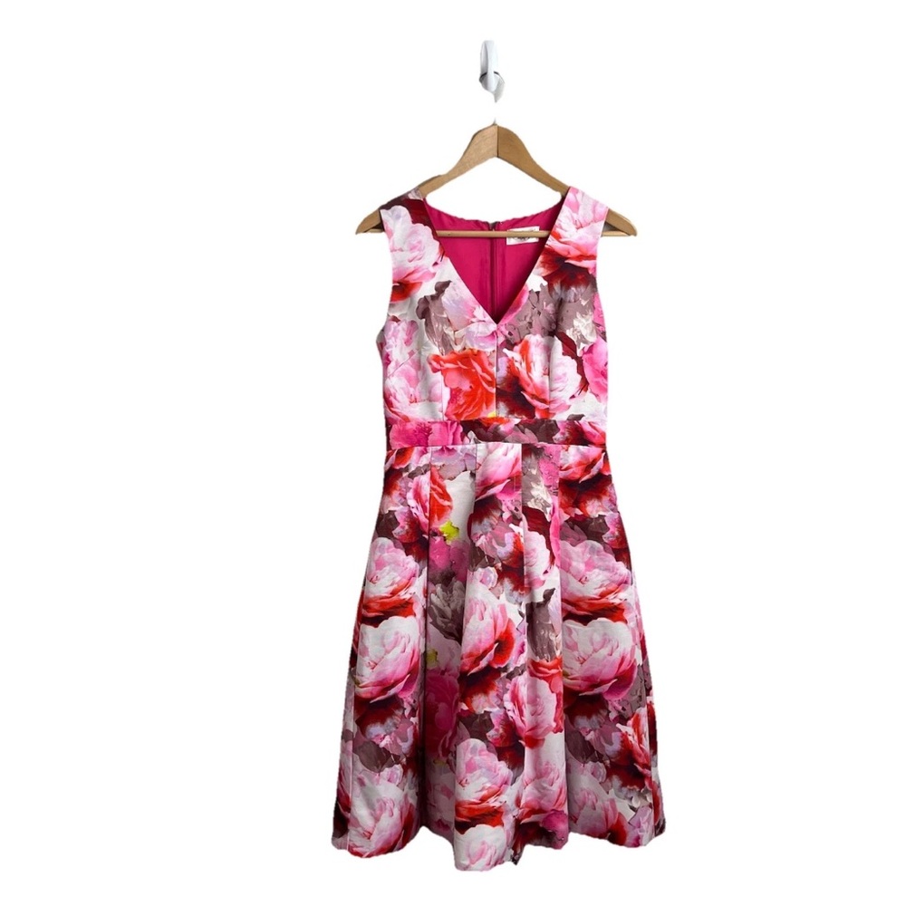 Eliza J Dress Floral Print A Line Pleated
